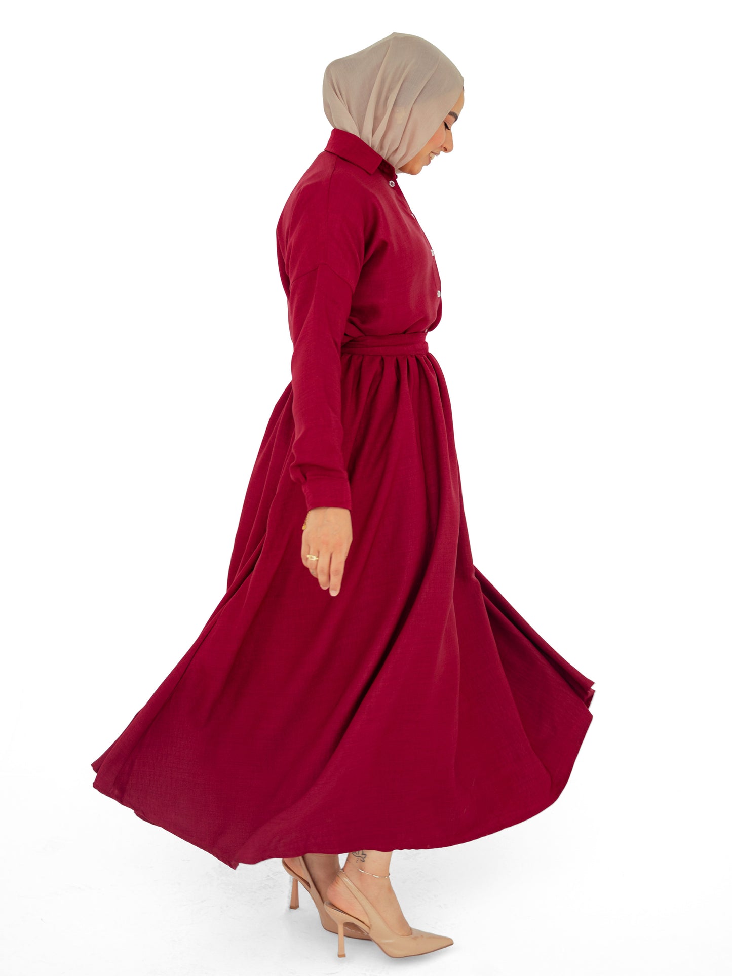 Luna Burgundy Skirt Set