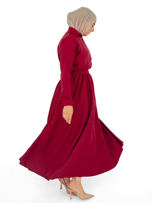 Luna Burgundy Skirt Set