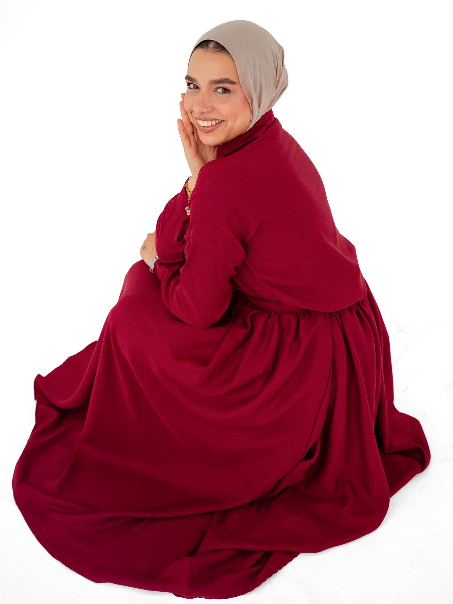 Luna Burgundy Skirt Set