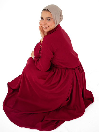 Luna Burgundy Skirt Set